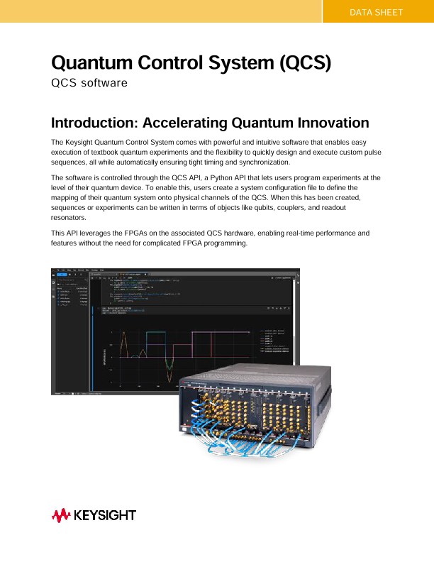 Quantum Control System (QCS) PDF Asset Page Keysight